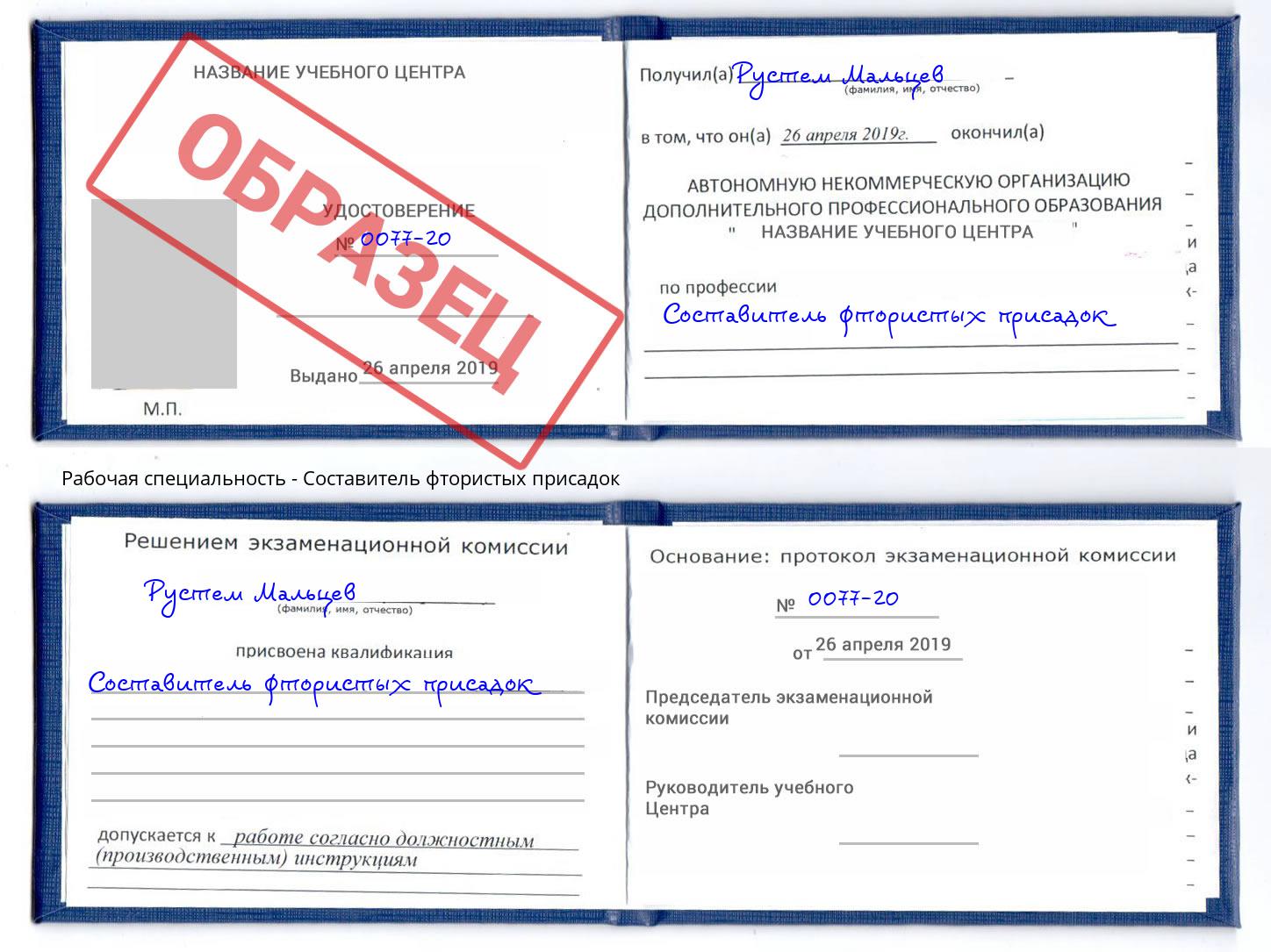 Составитель фтористых присадок Сызрань